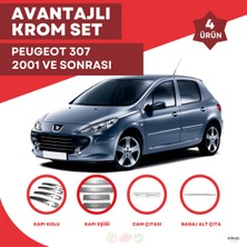 Bay Art Decor Peugeot 307 Avantajlı Krom Set 2001 ve Sonrası -4ürün- Paslanmaz Çelik