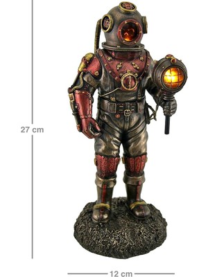 Rakun Home Steampunk Serisi Işıklı Dalgıç Biblo