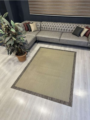 Freya Home Hav Toz Vermez Kolay Temizlenen Modern Dokuma Taban Sisal Serisi Bej-Kahve