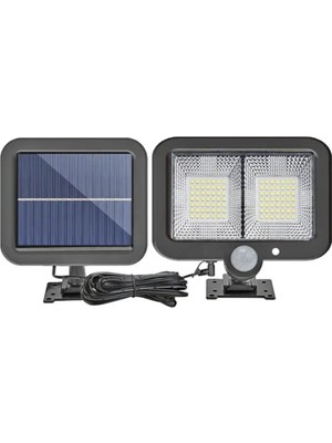 Gaman SL-F98 Hareket ve Karanlık Sensörlü Solar Güneş Enerjili Lamba Sokak-Bahçe Lambası Garaj Lambası 5 Metre Kablolu