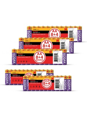 Kodak 60 Adet Çinko Karbon Ince ve Kalem Pil Paketi