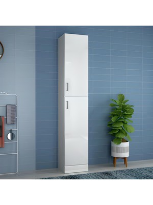 Aden Home Beyaz Mdf Çok Amaçlı Dolap, Banyo Dolabı, Mutfak Kiler Erzak Dolabı, MBNY25