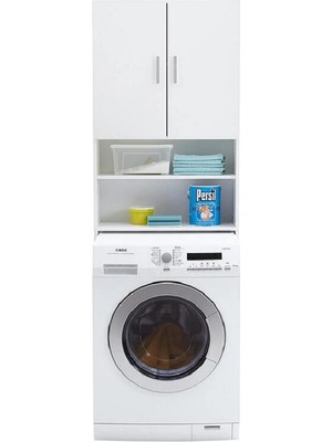 Aden Home Çamaşır Makinesi Dolabı, Klozet Üstü Raf Dolap, Beyaz Mdf Banyo Dolabı, MBNY33