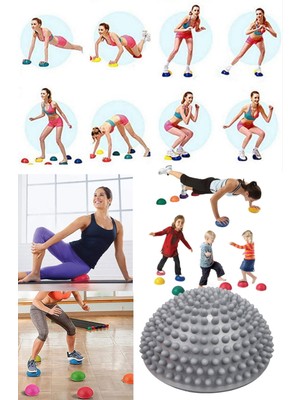 Utelips Dikenli Denge Topu Yoga Topu Vücut Sabitleyici Trainer Yarım Küre Entegrasyon Topu Fitness Spor 1 Adet