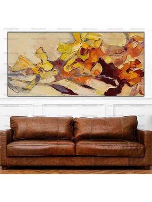 Tablo Dekor Fırça Darbeleri Yaglı Boya Dokulu Tablo