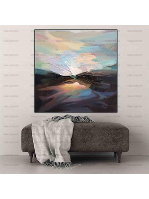 Tablo Dekor Doğa Manzarası Yağlı Boya Dokulu Tablo