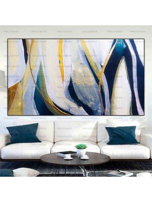 Tablo Dekor Soyut Gold Yamaç Yaglı Boya Dokulu Tablo