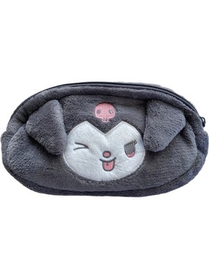Schulzz Originals Kuromi Peluş Kalemlik Gri Renk Çok Amaçlı Aksesuar Çantası 20 cm