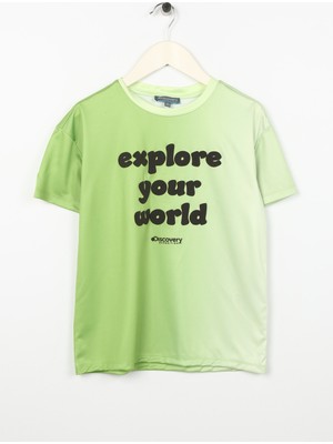 Discovery Expedition Baskılı Neon Yeşil Erkek Çocuk T-Shirt Come Boy