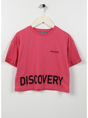 Discovery Expedition Baskılı Pembe Kız Çocuk T-Shirt Oves Gırl