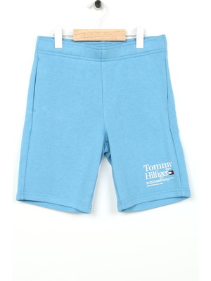 Tommy Hilfiger Normal Bel Normal Mavi Erkek Çocuk Şort Tımeless Tommy Sweatshorts