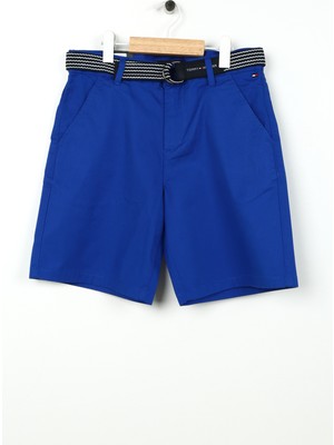 Tommy Hilfiger Normal Bel Normal Mavi Erkek Çocuk Şort Essentıal Belted Chıno Shortss