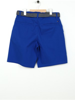 Tommy Hilfiger Normal Bel Normal Mavi Erkek Çocuk Şort Essentıal Belted Chıno Shortss