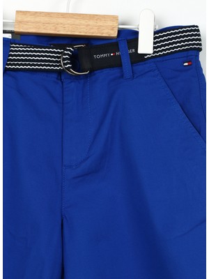 Tommy Hilfiger Normal Bel Normal Mavi Erkek Çocuk Şort Essentıal Belted Chıno Shortss