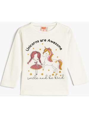Koton Baskılı Ekru Bebek TShirt 4WMG10034AK  Baby