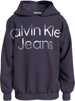 Calvin Klein Baskılı Erkek Çocuk Mor Sweatshırt IB0IB01693VGS