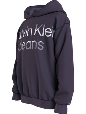 Calvin Klein Baskılı Erkek Çocuk Mor Sweatshırt IB0IB01693VGS