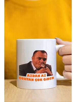 Ludio Çakır ''Azdan Az Gider'' Kulplu Hediyelik Beyaz Seramik
