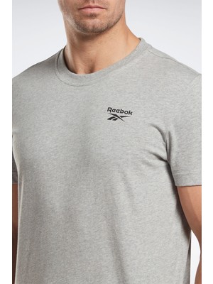 Reebok Rı Left Chest Logo Grı Melanj Erkek Kısa Kol T-Shirt