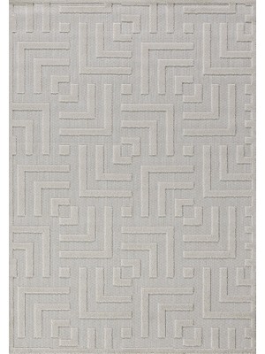 Dinarsu Halı Grace 54100 261 Krem Geometrik Desenli Yıkanabilir Hasır Halı 120 x 200 cm