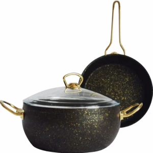 Gold Granit Tava ve Derin Tencere Seti 24 cm