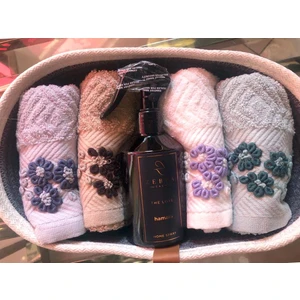 Zebra Casa Krem Sepetli Havlu Seti