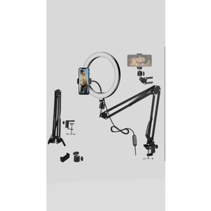 Esnek Masaüstü Sıkıştırmalı Tiktoker Ring Light Makeup LED Selfie Yayın Işığı 14 Inç + Stand Lüx