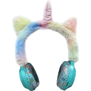 Pazarız Kablosuz Sevimli Unicorn Peluş Tüylü Kız Çocuk Kulaklığı Wirelles Headphone