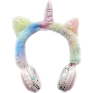 Pazarız Kablosuz Sevimli Unicorn Peluş Tüylü Kız Çocuk Kulaklığı Wirelles Headphone