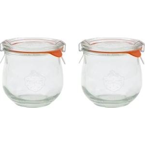 Lale Cam Saklama Kavanozu (2 Adet) 370 ml