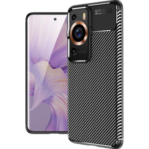 Casestreet Huawei P60 Pro Kılıf Negro Karbon Kamera Korumalı Silikon Lüx Siyah