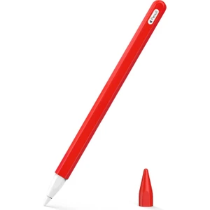 Apple Pencil (2. Nesil) Kılıf Mat Silikon V2 Kırmızı