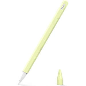 Apple Pencil (2. Nesil) Kılıf Mat Silikon V2 Açık Sarı