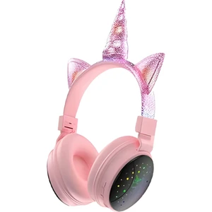 Yeni Nesil LED Işıklandırmalı Kablosuz Sevimli Unicorn Kız Çocuk Kulaklığı