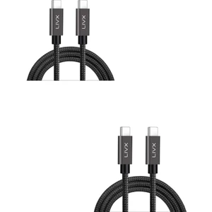 Ikili Paket Solid 100W 5A Type C To Type C Pd 2.0 5 Gbps 1 Metre Hızlı Şarj ve Data Kablosu Halat Örgülü Space Gray Tct-01-2