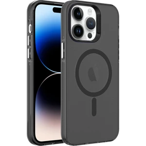 Case 4U Apple iPhone 13 Pro Max Kılıf Magsafe Şarj Özellikli Buzlu Transparan C-Pro Sert Kapak Siyah
