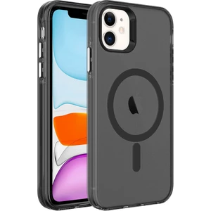 Case 4u Apple iPhone 11 Kılıf Magsafe Şarj Özellikli Buzlu Transparan C-Pro Sert Kapak Siyah