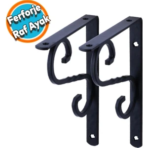 Raf Altı Raf Tutucu Ayak Ferforje Siyah 150X110 mm 2 Adet