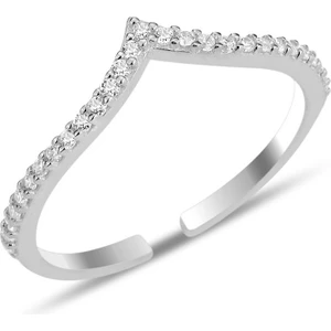 Söğütlü Silver Gümüş Rodyumlu Zirkon Taşlı Alttan Ayarlanabilir Tutku Yüzük SGTL12222RODAJ