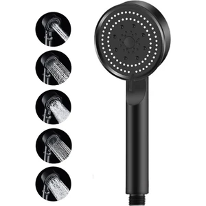 İndirim Kap Indirimkap Turbo Fan 5 Fonksiyonlu Su Tasarruflu Duş Başlığı Turbo El Duşu Siyah