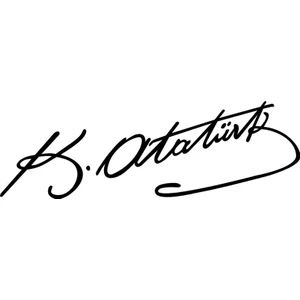 Kemal Atatürk Imzası Çıkartma Siyah Folyo 20 cm