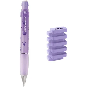 Deep 0.7  mm Mekanik Kurşun Kalem Doğa Pati -& Steps Lavanta Silgi