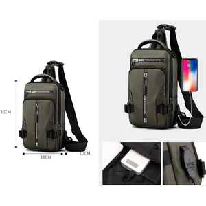 Çapraz Askılı Çanta Erkek Çok Fonksiyonlu Göğüs Çantası Moda Gündelik Tek Omuz Eğik (Yurt Dışından)