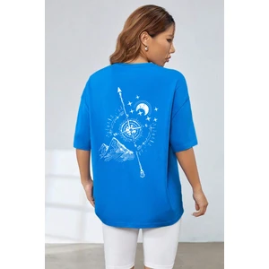 Unisex Pusula Baskılı T-Shirt