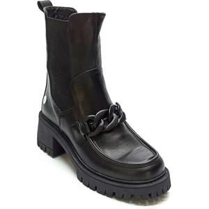 Hakiki Deri Lastikli Postal Bot D23KB-1315 Siyah