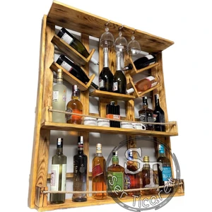 Ser Ticaret Dekoratif Ahşap Şaraplık , Içki ve Içecek Standı 105 x 90 cm Mini Bar