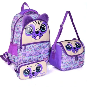6962 Dog Mor Okul Çantası 3'lü Set
