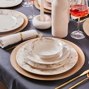 Forever Bone Marble 24 Parça 6 Kişilik Yemek Takımı