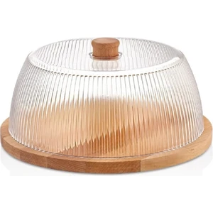 Wlln Swan Striped Kek Fanusu Şeffaf 29 cm