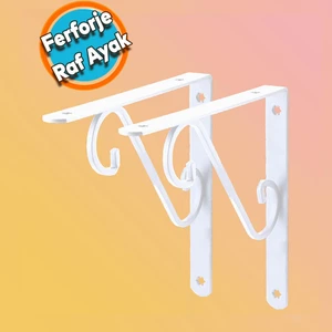 Raf Altı Raf Tutucu Ayak Ferforje Beyaz 195 x 145 mm 2 Adet